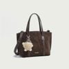  Túi xách nữ thời trang kiểu dáng tote nâu chocolate da mềm có dây đeo chéo 