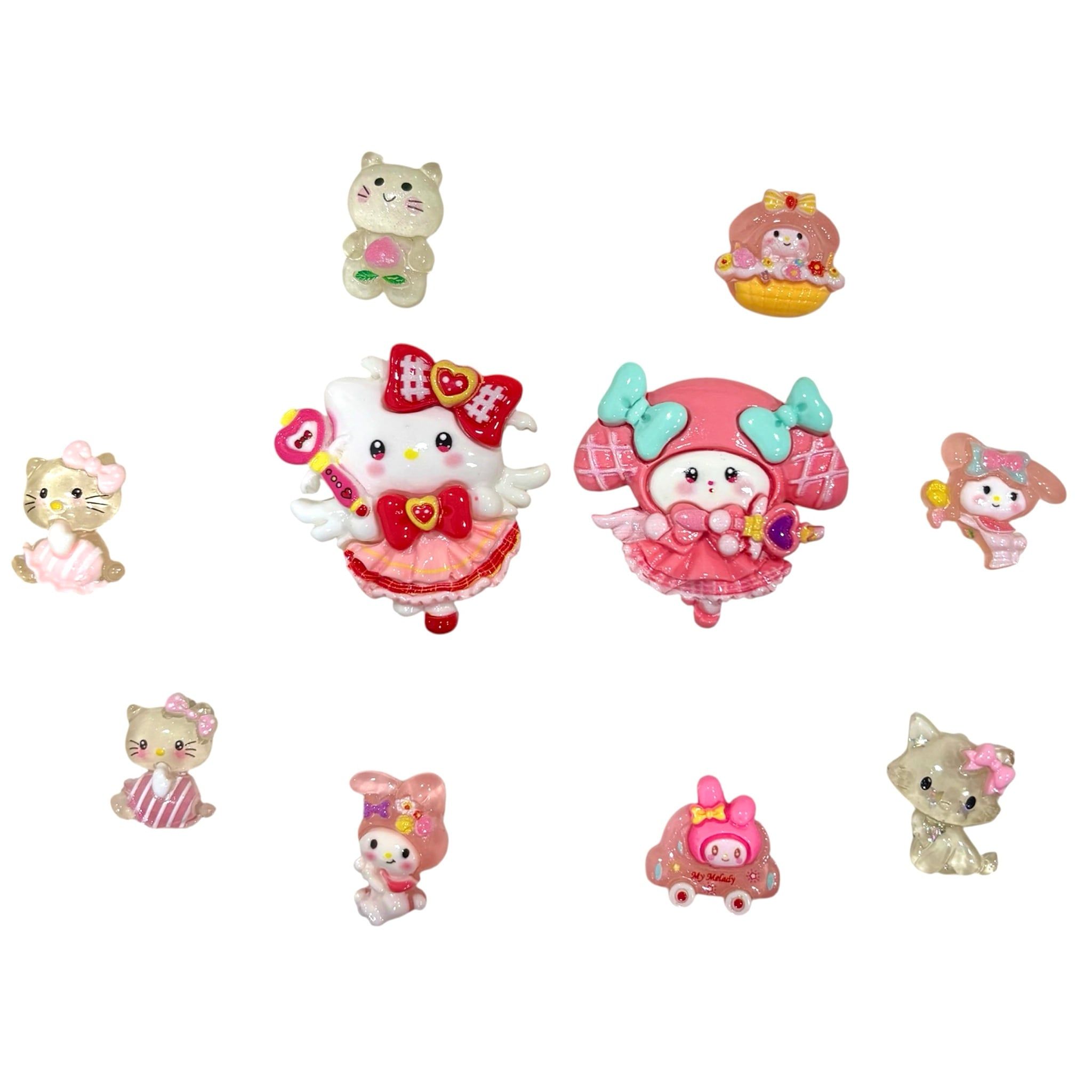  Set jibbitz charms sticker 3D nhựa cứng nhiều chủ đề dễ thương trang trí dép sục 