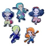  Set 5 cái Jibbitz charms sticker 3D mã vạch nhiều chủ đề trang trí gắn dép sục cao cấp 