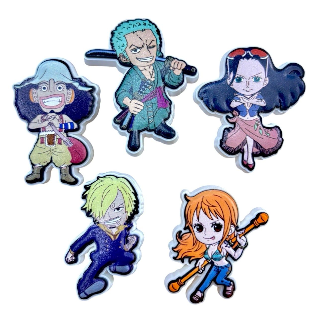  Set 5 cái Jibbitz charms sticker 3D mã vạch nhiều chủ đề trang trí gắn dép sục cao cấp 