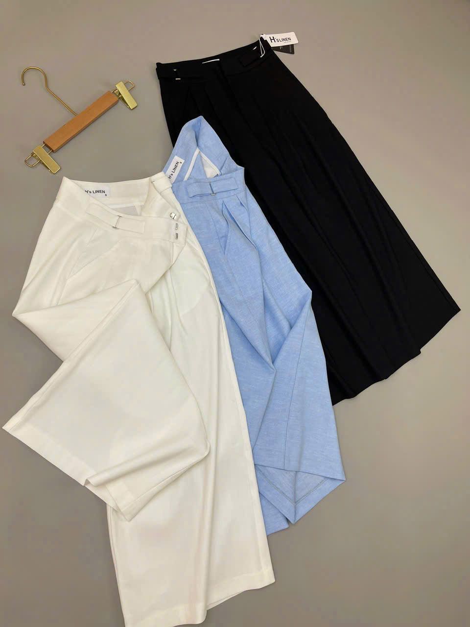  Quần ống rộng linen nữ 