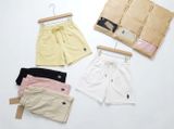  Quần short nữ thêu hình gấu cạp chun năng động, dễ thương 