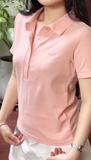  Áo Polo Nữ Basic Hồng Pastel 