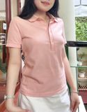  Áo Polo Nữ Basic Hồng Pastel 