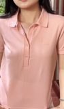  Áo Polo Nữ Basic Hồng Pastel 