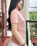  Áo Polo Nữ Basic Hồng Pastel 