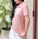  Áo Polo Nữ Basic Hồng Pastel 