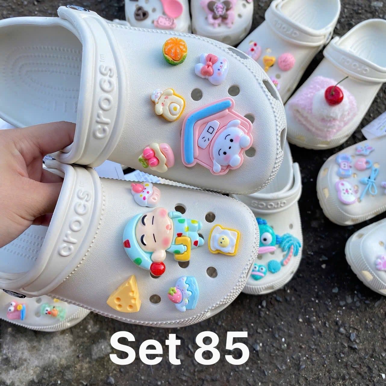  Set jibbitz charms sticker cute nhí nhảnh đa dạng gắn dép sục 