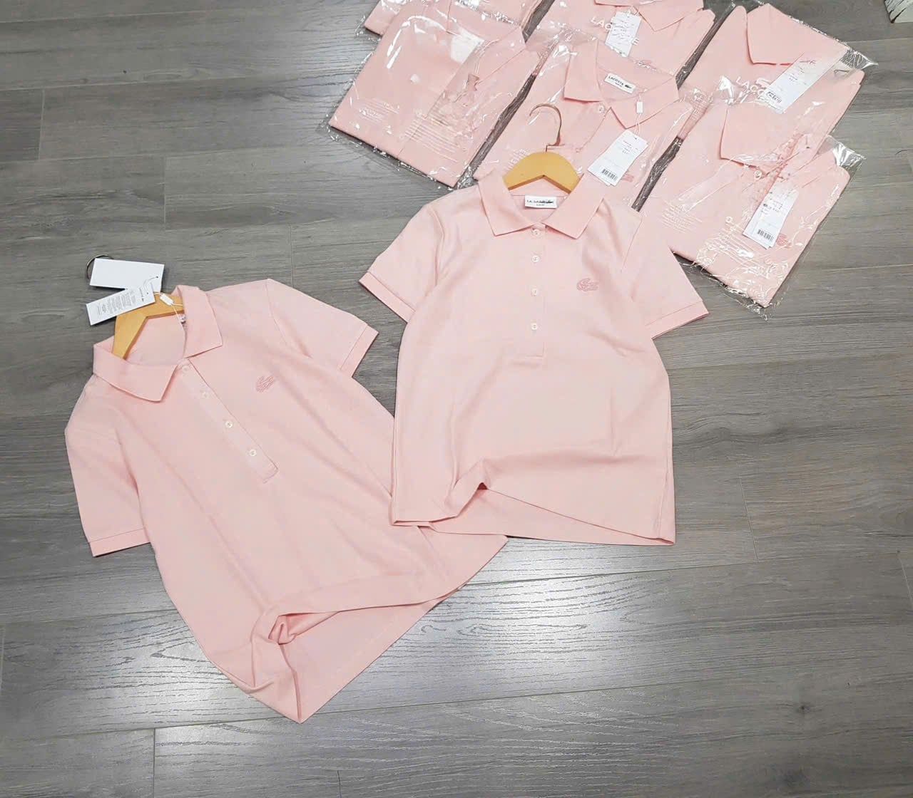  Áo Polo Nữ Basic Hồng Pastel 