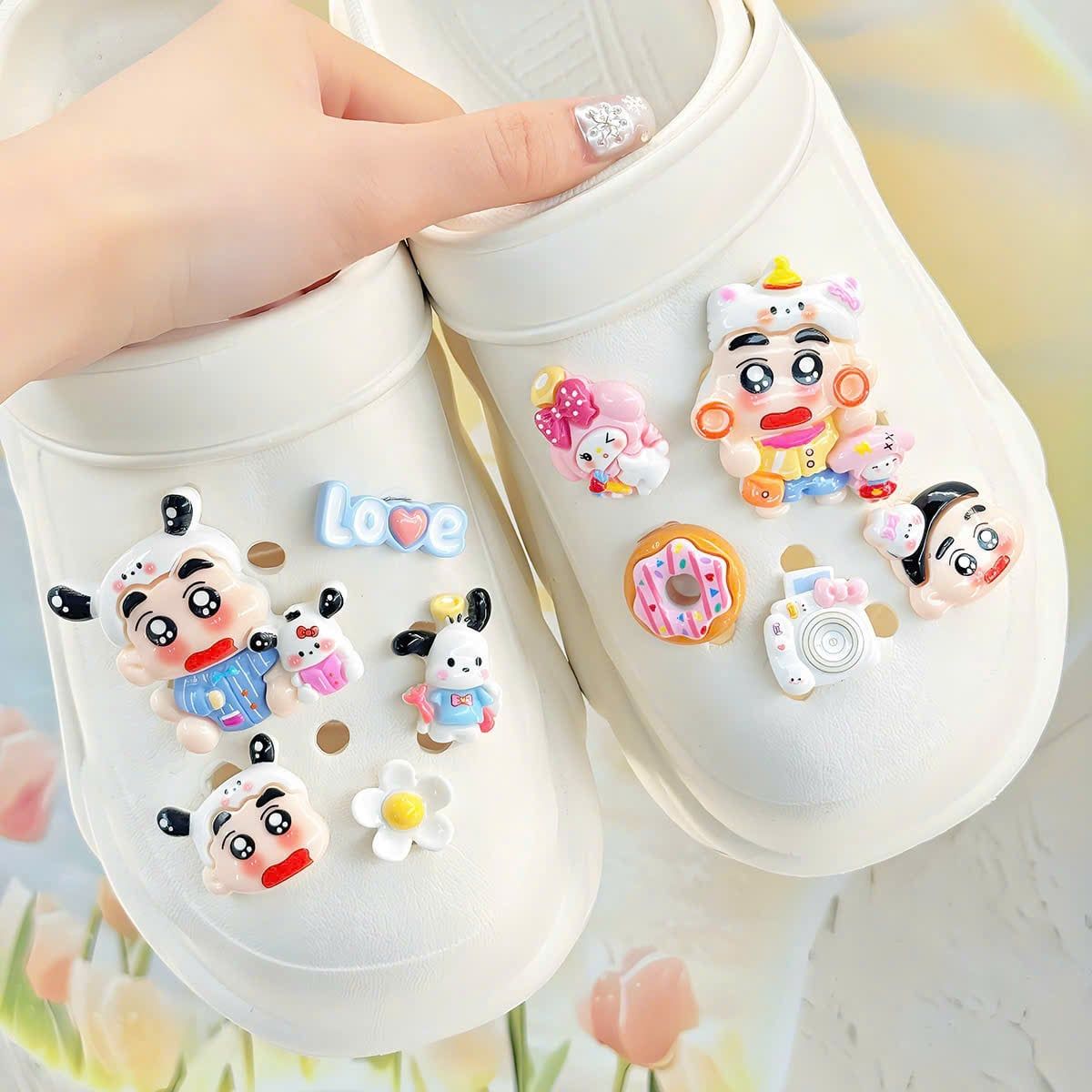 Set jibbitz charms sticker cute nhí nhảnh đa dạng gắn dép sục 