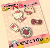  Set jibbitz charm kim loại chủ đề hello kitty mã vạch 