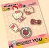  Set jibbitz charm kim loại chủ đề hello kitty mã vạch 