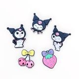  Set 5 cái Jibbitz charms sticker 3D mã vạch nhiều chủ đề trang trí gắn dép sục cao cấp 