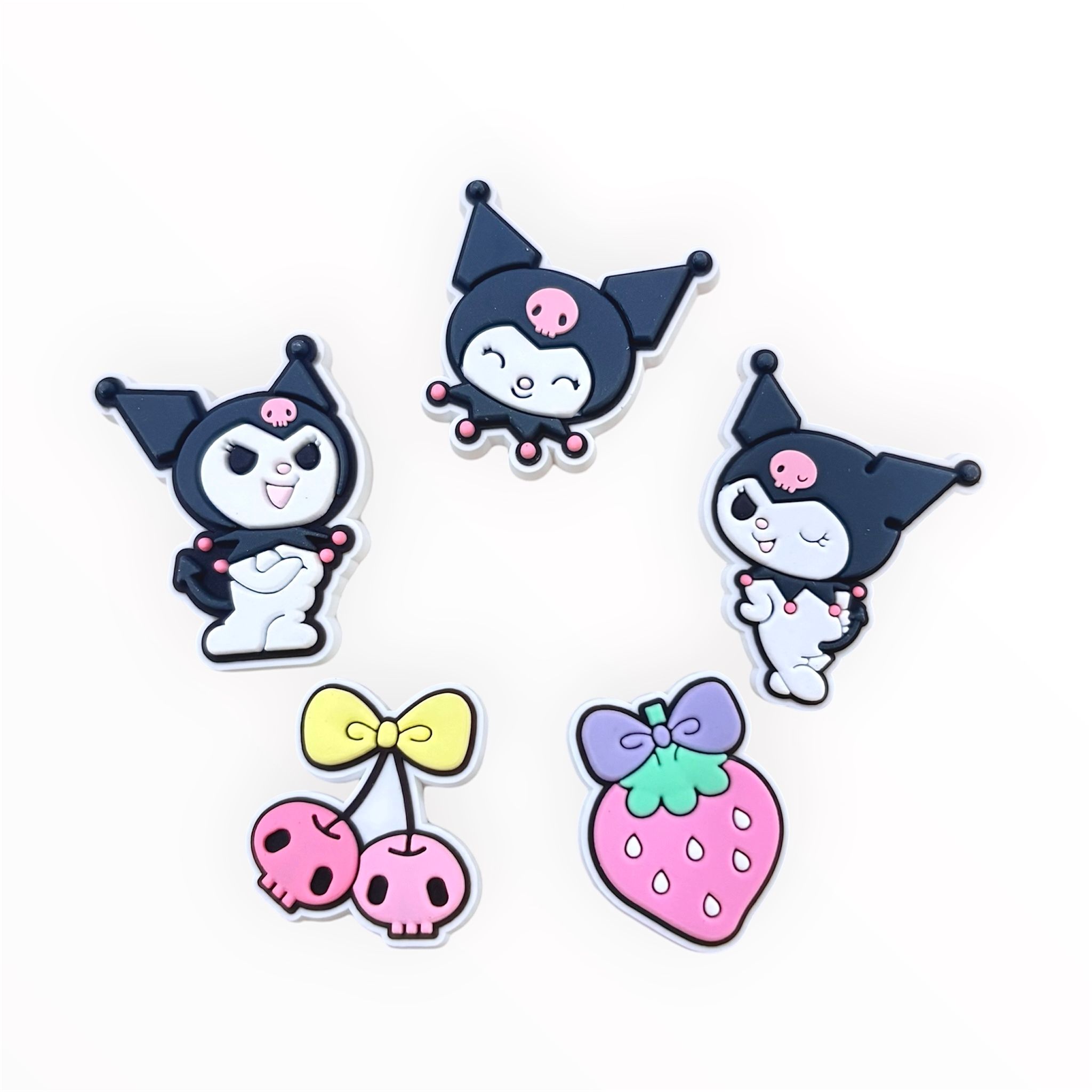  Set 5 cái Jibbitz charms sticker 3D mã vạch nhiều chủ đề trang trí gắn dép sục cao cấp 