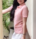  Áo Polo Nữ Basic Hồng Pastel 