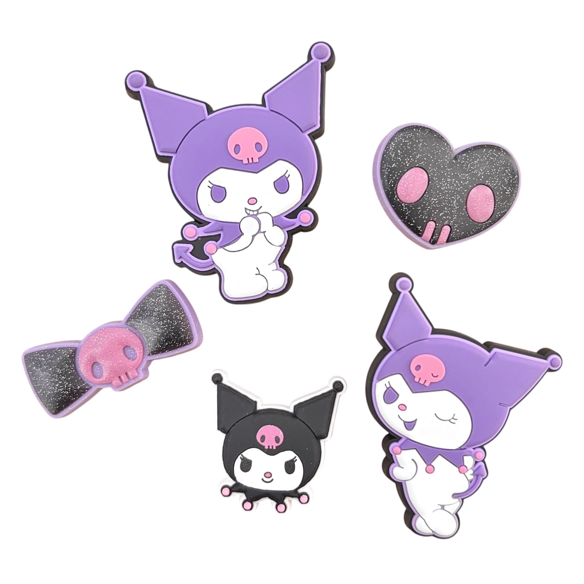  Set 5 cái Jibbitz charms sticker 3D mã vạch nhiều chủ đề trang trí gắn dép sục cao cấp 