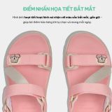  Sandal Shondo trẻ em little 6 tem gấu hồng kem, khủng long đen xám 