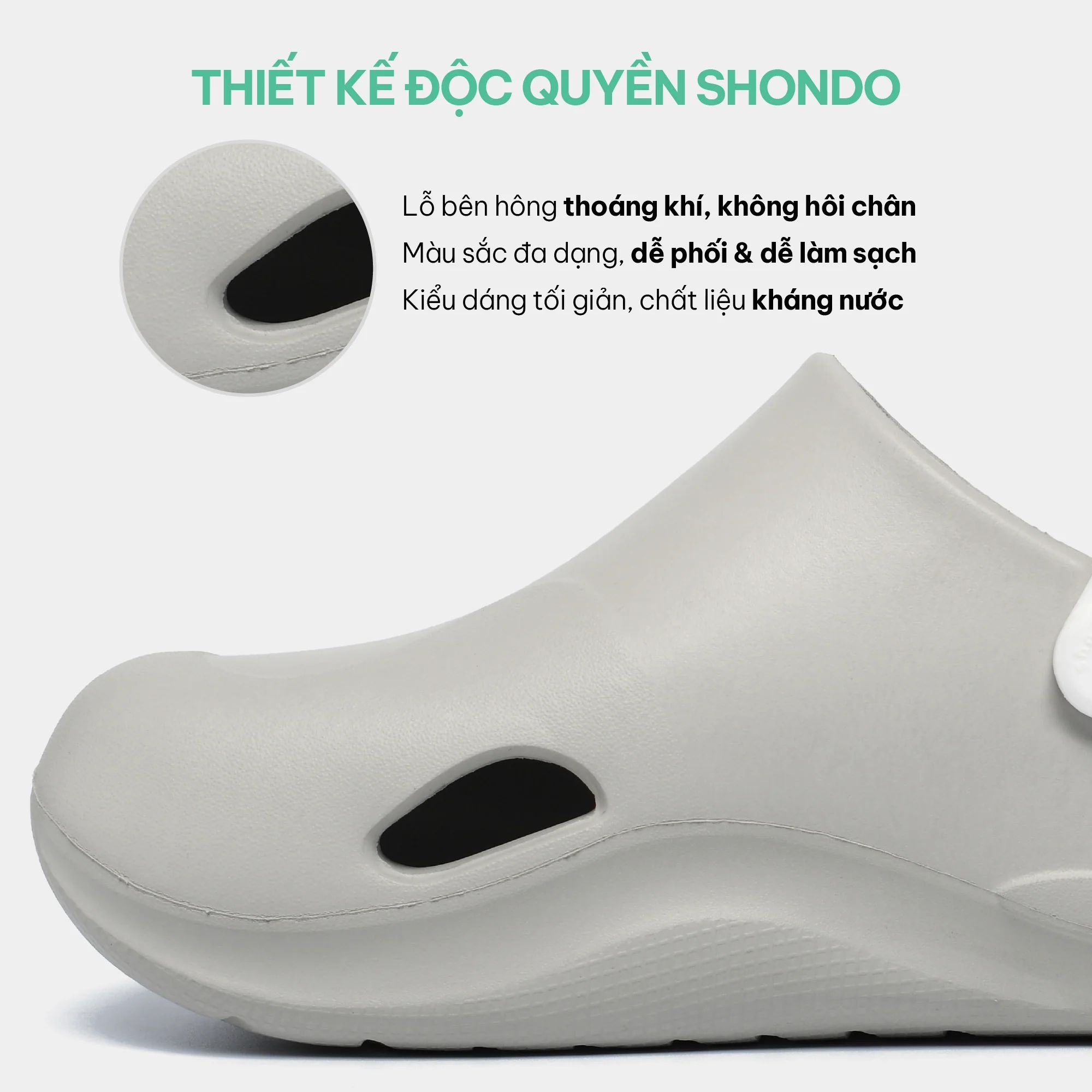  Giày sục Shondo clog suke nhựa đúc nam nữ 
