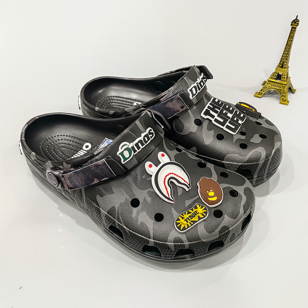  Dép sục classic Dinas Bape Ape Camo black unisex 