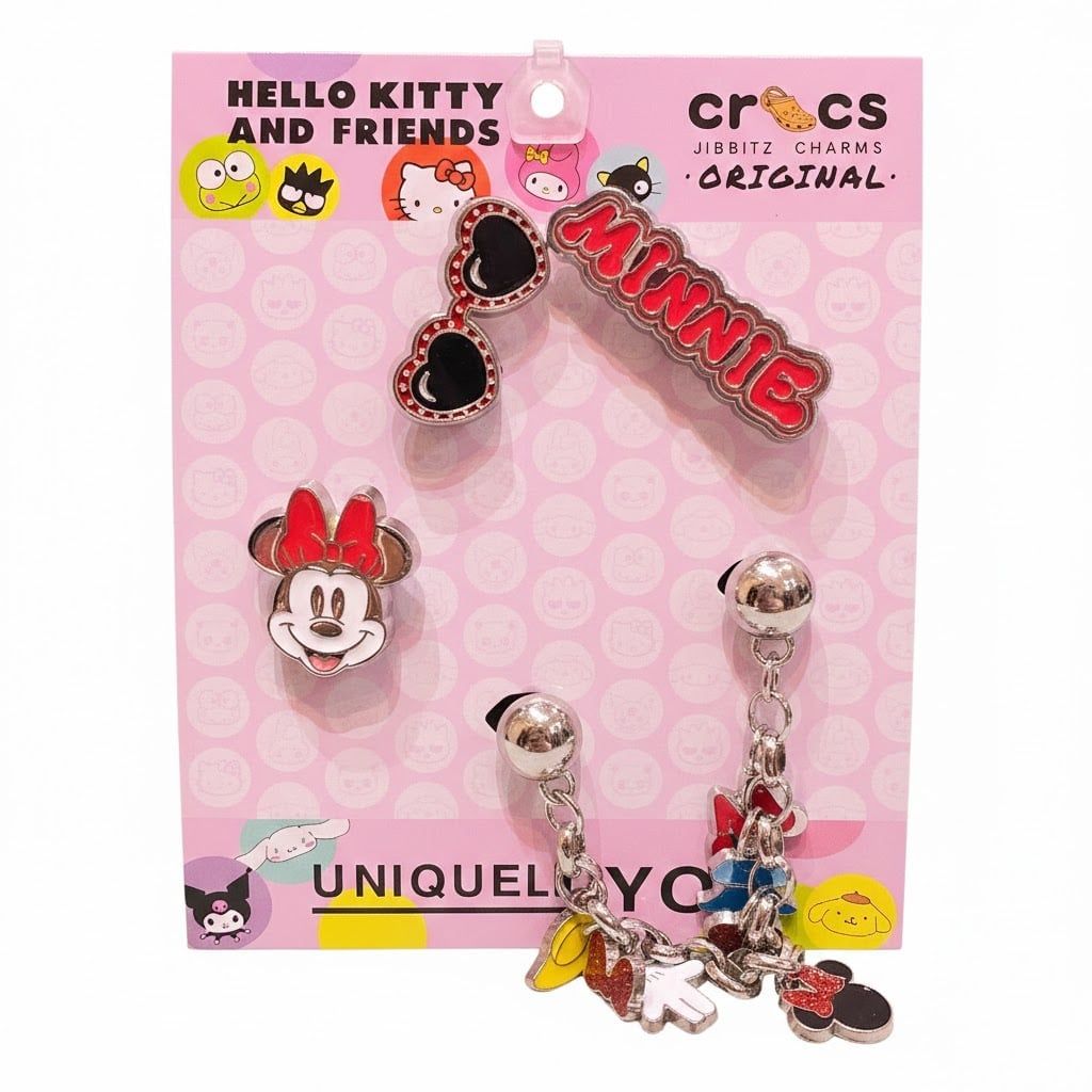  Set jibbitz charms sticker kim loại cao cấp trang trí gắn dép sục 