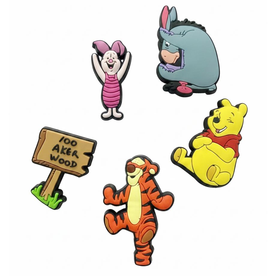  Set 5 cái Jibbitz charms sticker 3D mã vạch nhiều chủ đề trang trí gắn dép sục cao cấp 