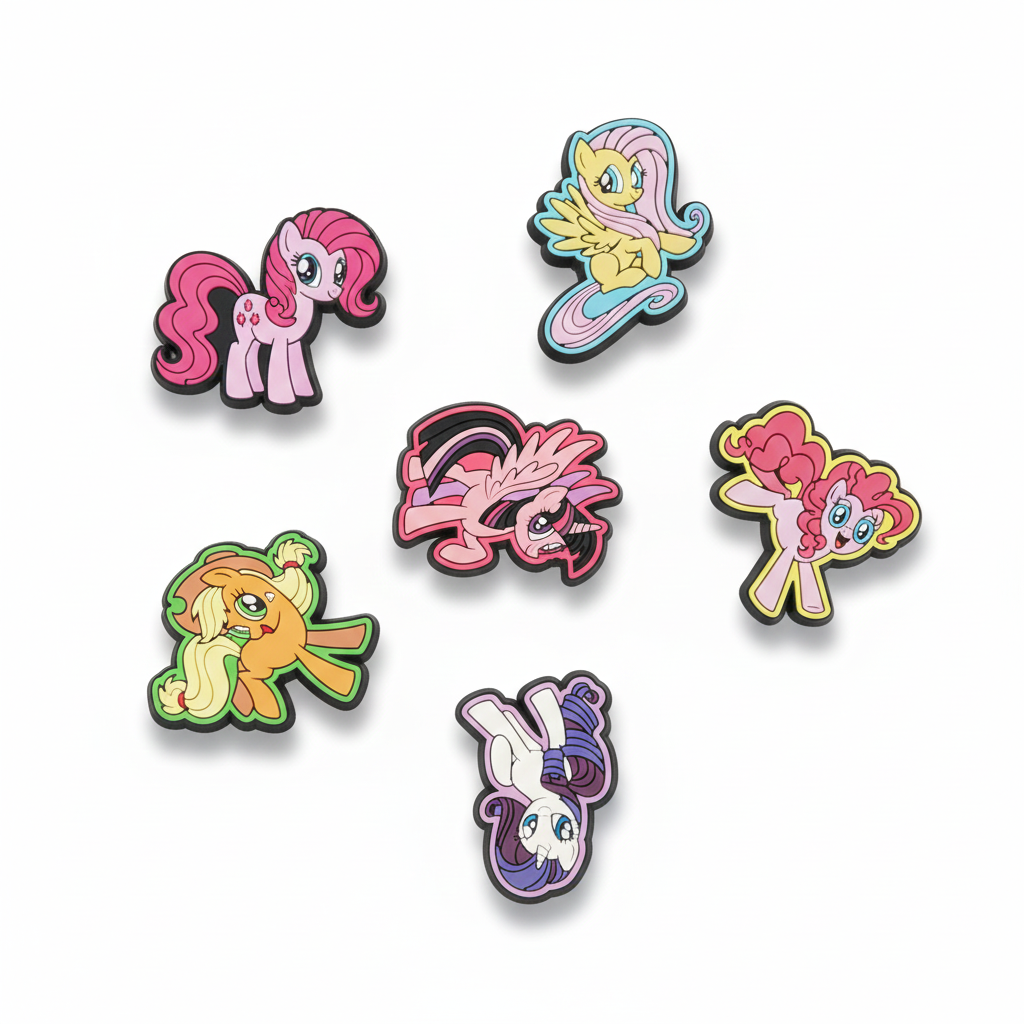  Set 5 cái Jibbitz charms sticker 3D mã vạch nhiều chủ đề trang trí gắn dép sục cao cấp 