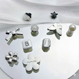  Set Jibbitz charms sticker giả kim vàng bạc cá tính gắn dép sục 