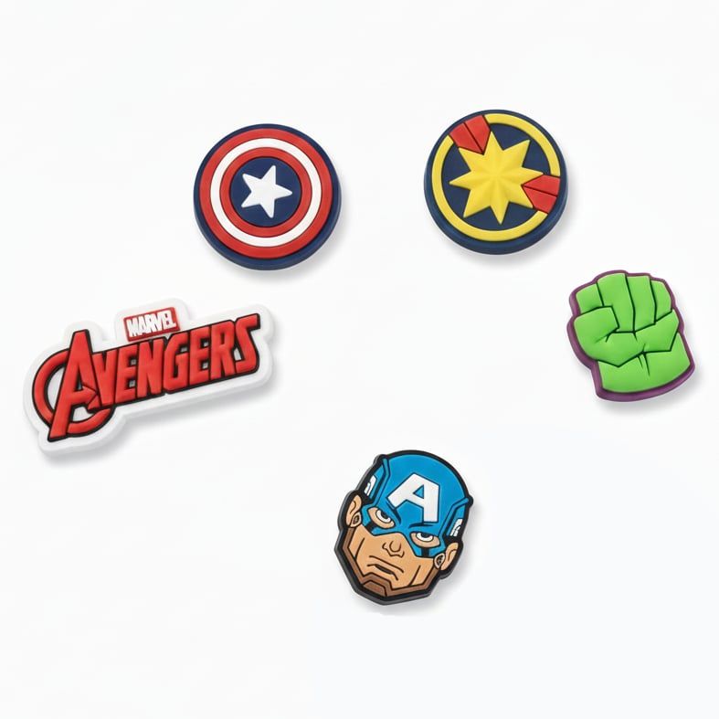  Set 5 cái Jibbitz charms sticker 3D mã vạch nhiều chủ đề trang trí gắn dép sục cao cấp 