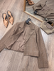  Áo blazer vest nâu ngang eo nữ 
