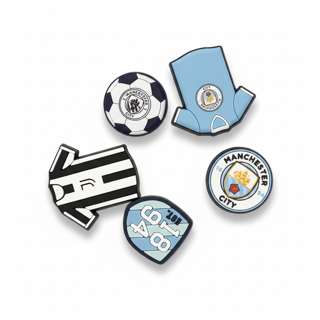  Set 5 cái Jibbitz charms sticker 3D mã vạch nhiều chủ đề trang trí gắn dép sục cao cấp 