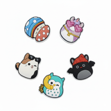  Set 5 cái Jibbitz charms sticker 3D mã vạch nhiều chủ đề trang trí gắn dép sục cao cấp 