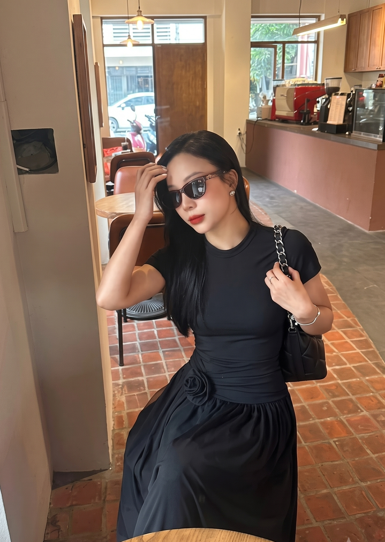  Đầm suông tăm hàn Moonpeace nữ 