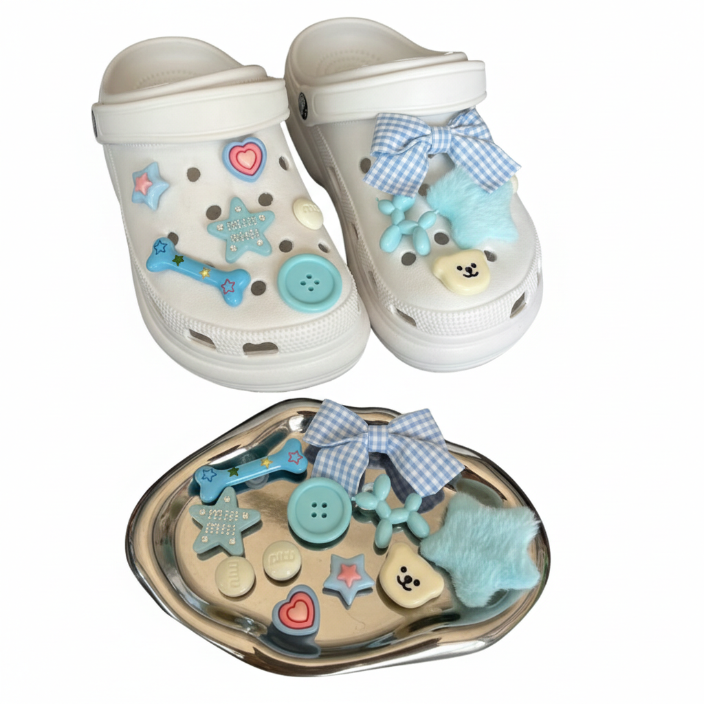  Set jibbitz charms sticker cute nhí nhảnh đa dạng gắn dép sục 