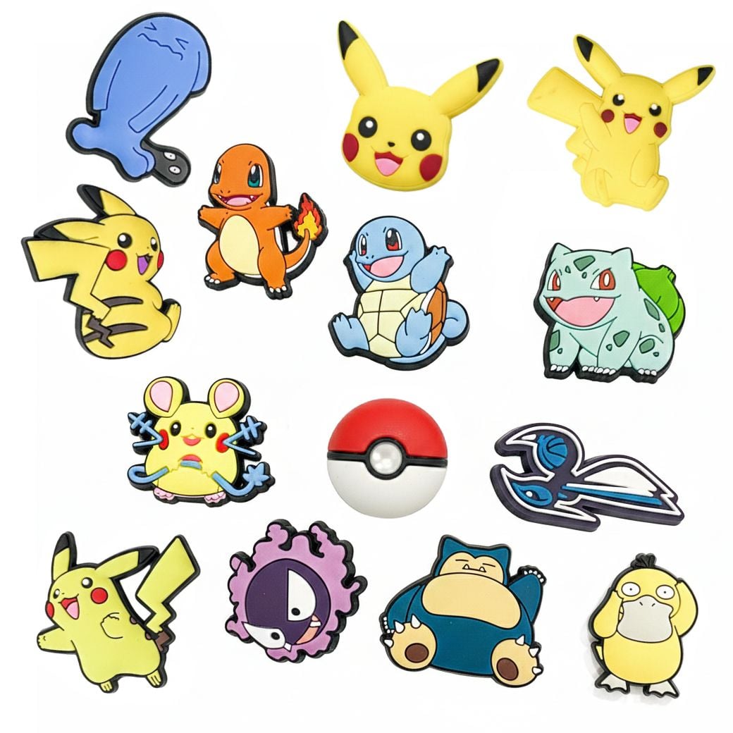  Set 5 cái Jibbitz charms sticker 3D mã vạch nhiều chủ đề trang trí gắn dép sục cao cấp 