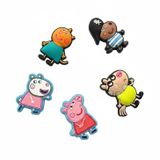  Set 5 cái Jibbitz charms sticker 3D mã vạch nhiều chủ đề trang trí gắn dép sục cao cấp 
