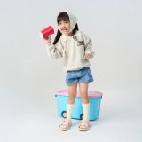  Sandal Shondo trẻ em little 6 tem gấu hồng kem, khủng long đen xám 