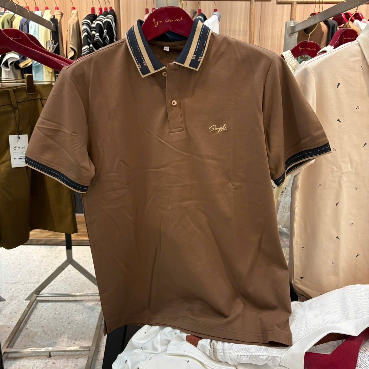  Áo Polo Dinas Cotton Ryon Nam cổ bẻ 
