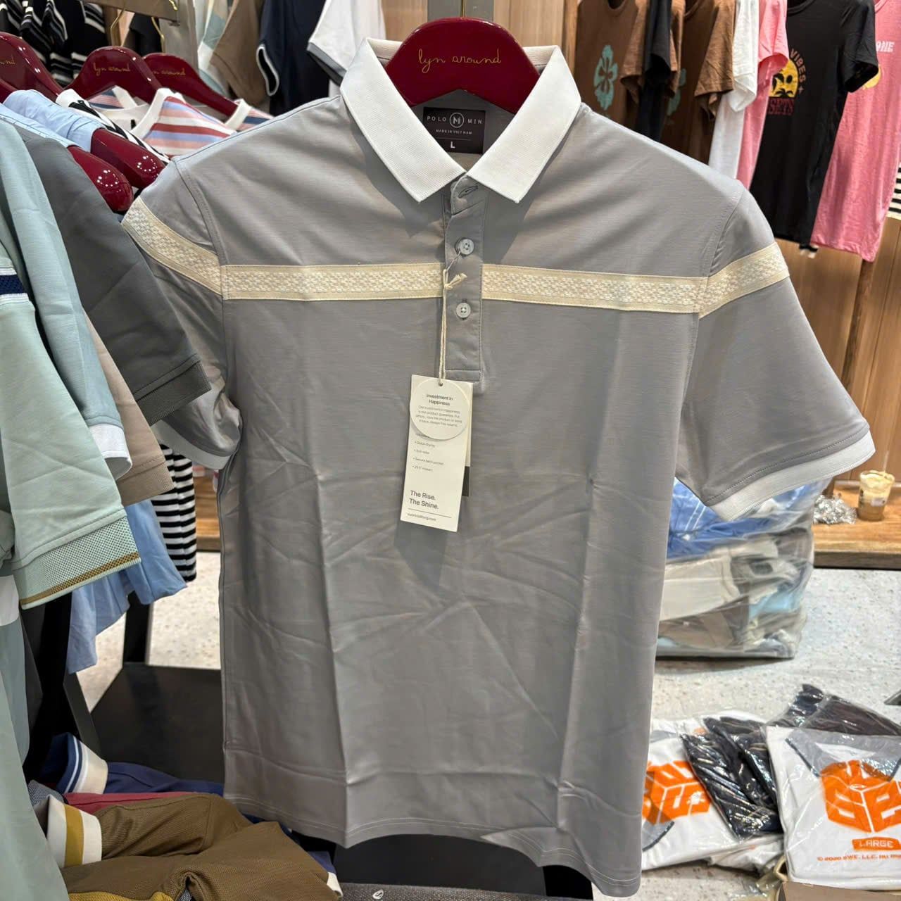  Áo Polo Dinas Cotton Ryon Nam cổ bẻ 