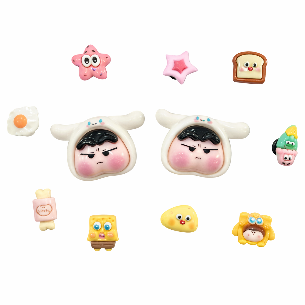  Jibbitz charms bọt biển, Shin cậu bé bút chì, Cinnamonroll, thủy thủ mặt trăng gắn dép cute nhí nhảnh 