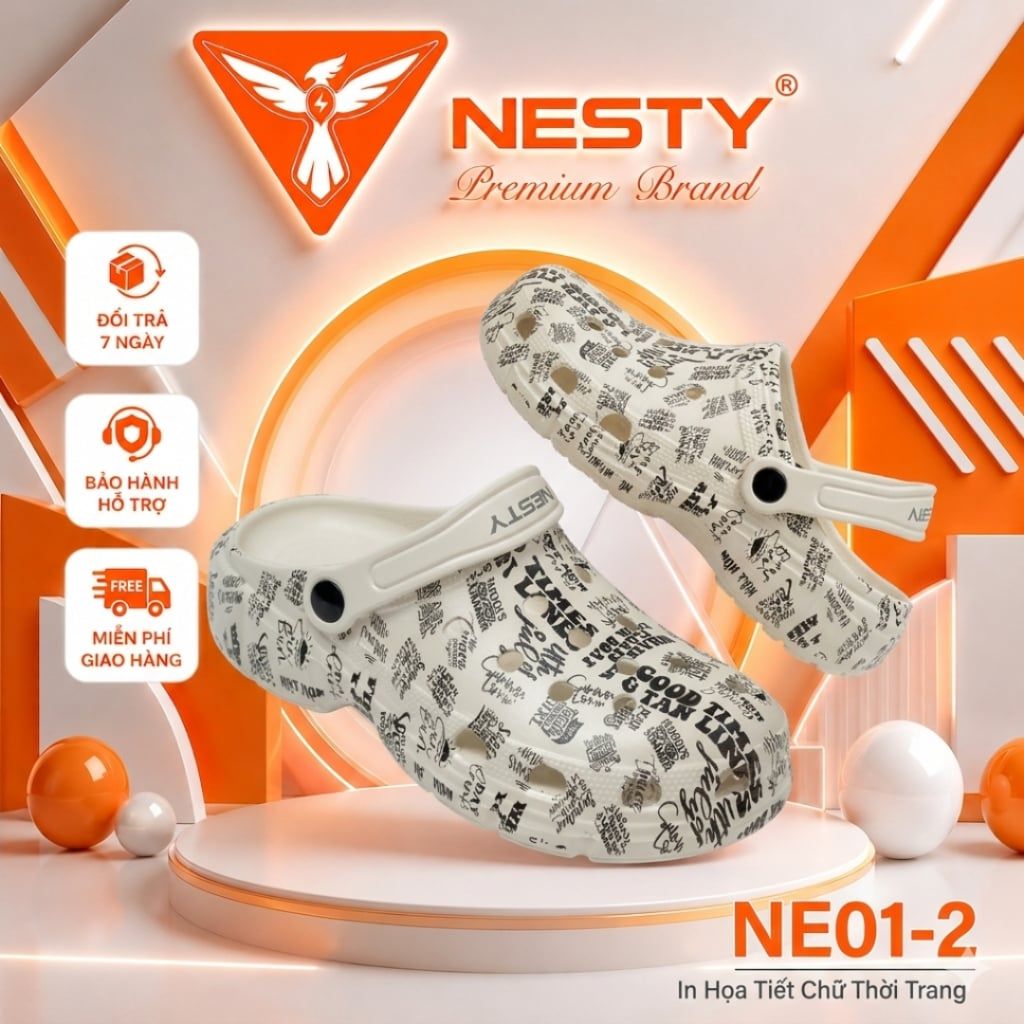  Dép Sục trẻ em NESTY Họa Tiết Chữ - NE01-2 