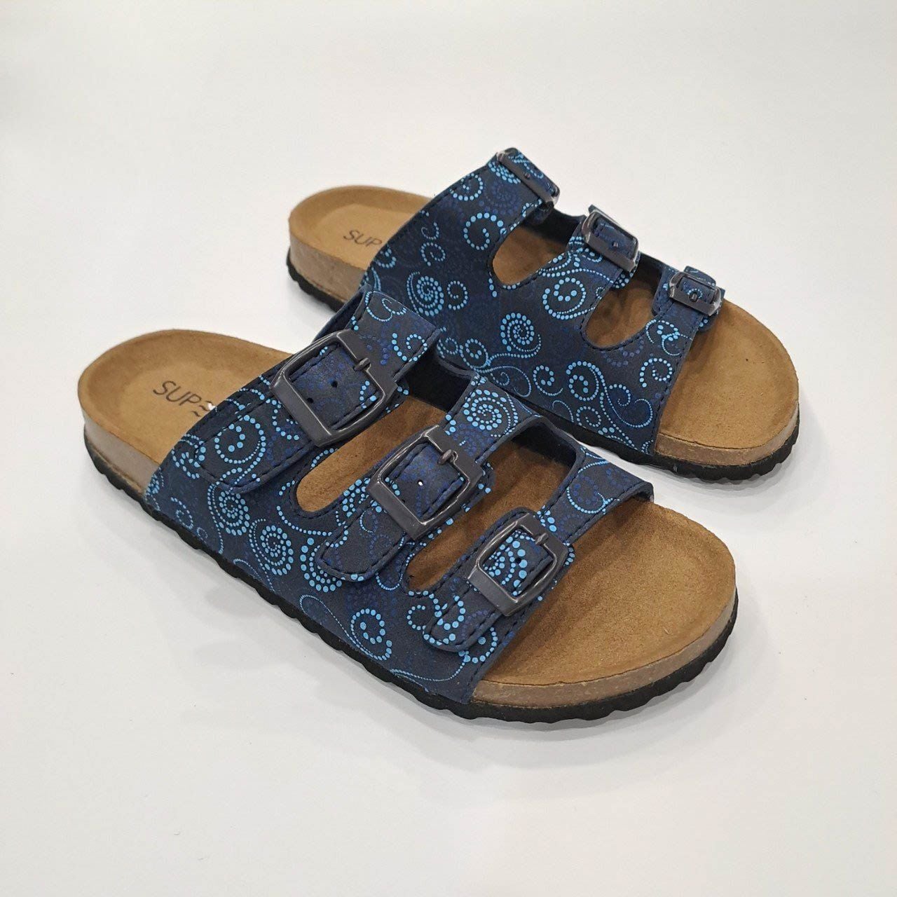  Dép trấu ba quai da bò thật Supersoft 