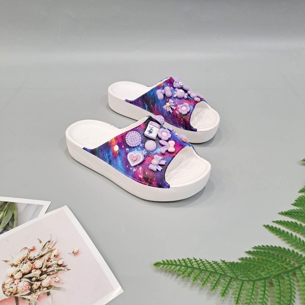  Dép quai ngang Dinas classic platform slide phun sơn nữ chính hãng 