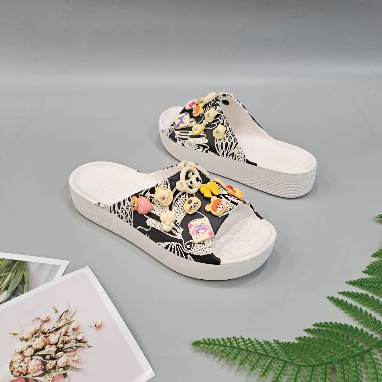 Dép quai ngang Dinas classic platform slide phun sơn nữ chính hãng 