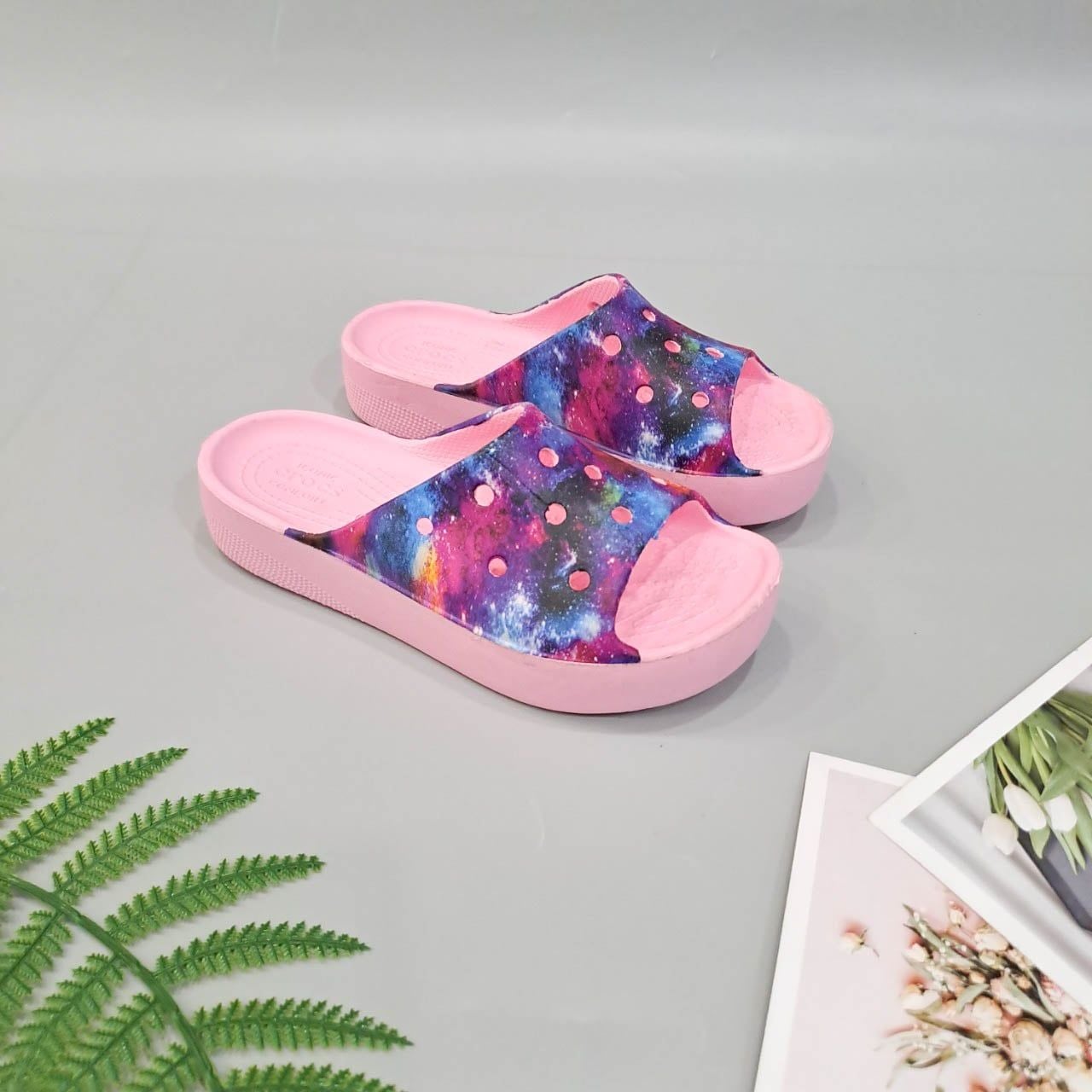  Dép quai ngang Dinas classic platform slide phun sơn nữ chính hãng 