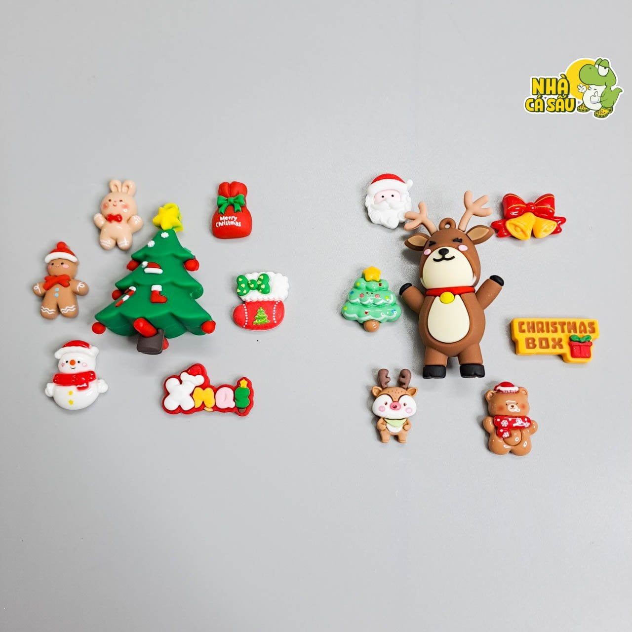  Set Jibbitz charms sticker 3D xịn noel, giáng sinh gắn dép 