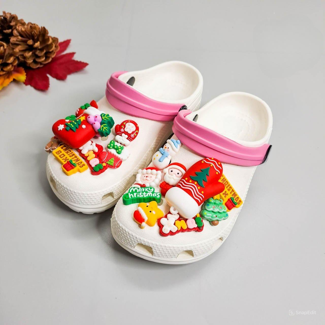  Set Jibbitz charms sticker 3D xịn noel, giáng sinh gắn dép 
