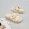  Dép quai ngang đế bánh mỳ Dinas brooklyn mid wedge cài khuy nữ 