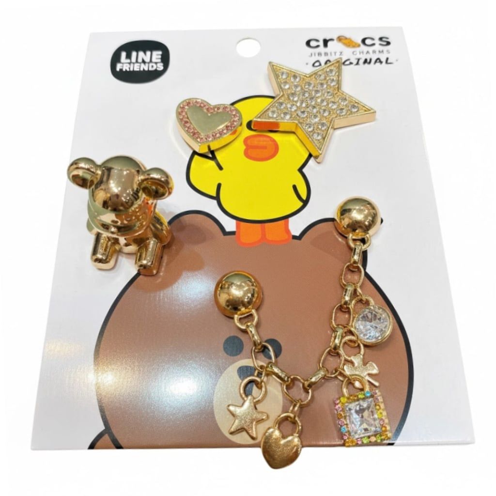  Set jibbitz charms sticker kim loại cao cấp trang trí gắn dép sục 