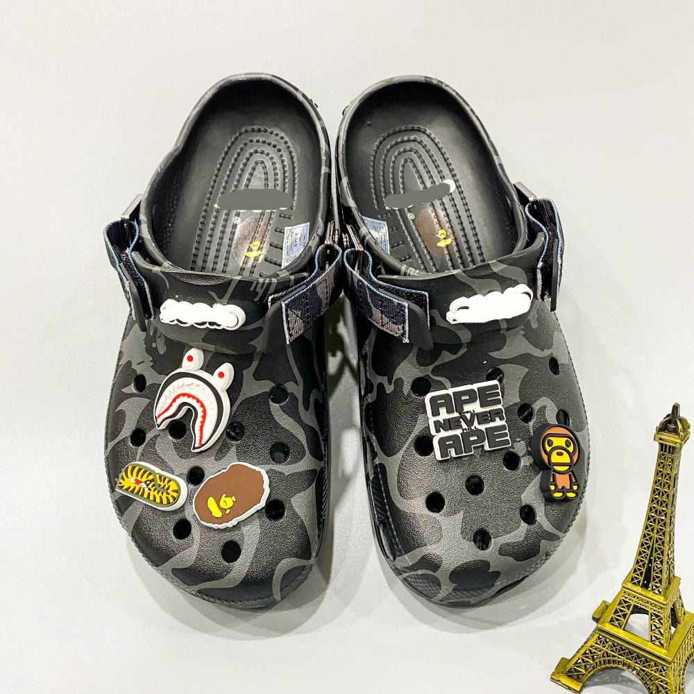  Dép sục classic Dinas Bape Ape Camo black unisex 