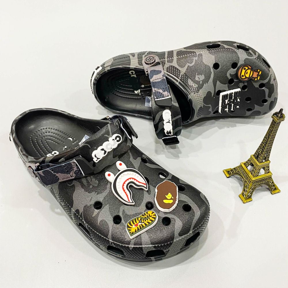  Dép sục classic Dinas Bape Ape Camo black unisex 